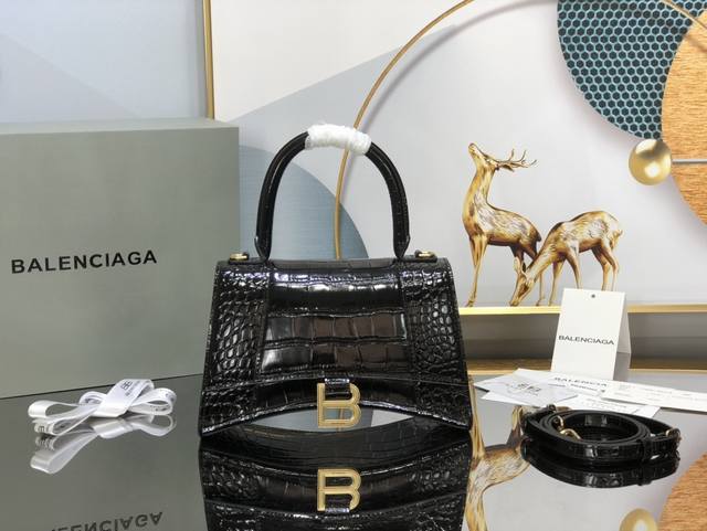Black Gold Crocodile Pattern S Size# Grandly Launch The Balenciaga Parisian Fami