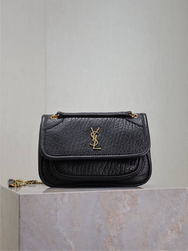 Black Elephant Pattern With Gold Buckle 18Cm The New Member Of The Niki Family,