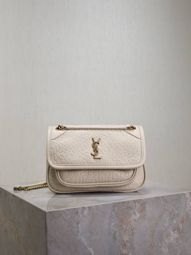White Elephant Pattern Gold Buckle 18Cm The New Member Of The Niki Family, Mini,