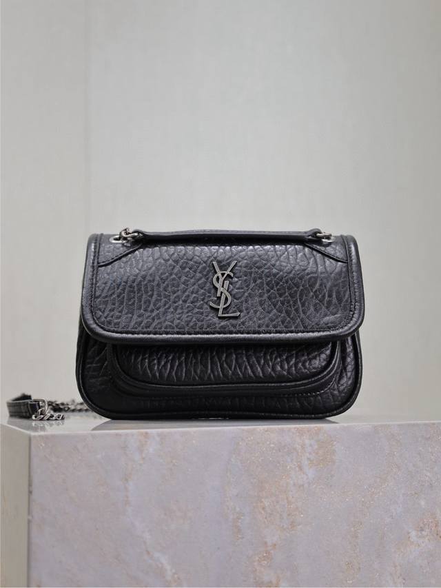 Black Elephant Pattern Silver Buckle 18Cm The New Member Of The Niki Family, Min