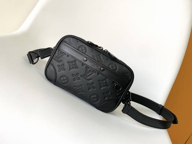 Top Original M82544 Black Full Leather Embossed Mini Men's Business Bag Series N
