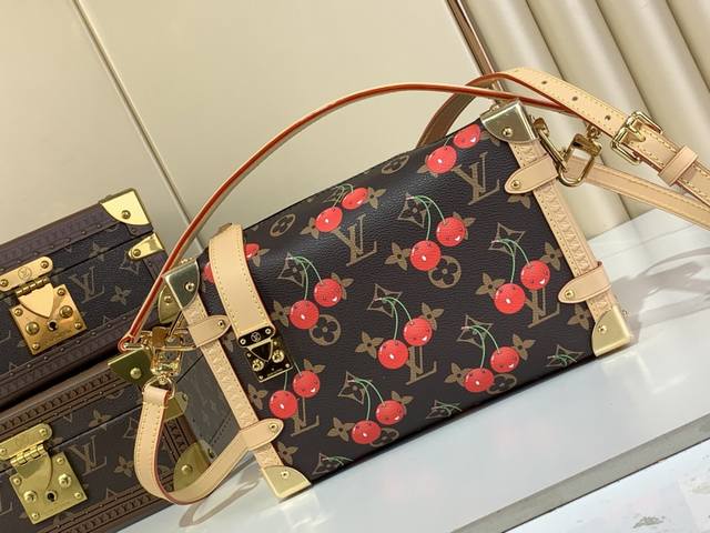 Top Original Replica Exclusive Real Shot Side Trunk Handbag M14278 Cherry Nicola