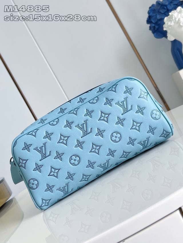 Factory Price P Top Original M14885 Blue Dopp Kit Toiletry Bag Uses Monogram Sha