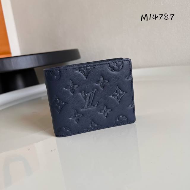 Factory Price P Chip Version M14787 Blue Men's Short Wallet This Louis Vuitton M