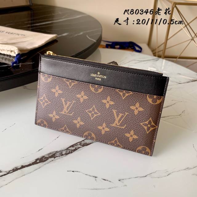 Factory Price P Chip Version M80346 Monogram Slim Purse Clutch Bag Uses Monogram