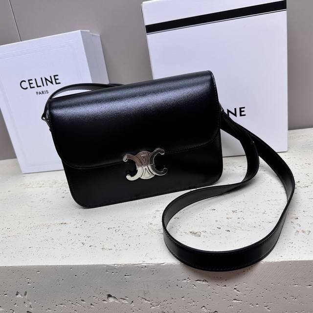 ce Triomphe Medium Hand Rubbed Calfskin Shoulder Bag 9 X 6 X 3 Inches 22 X 16