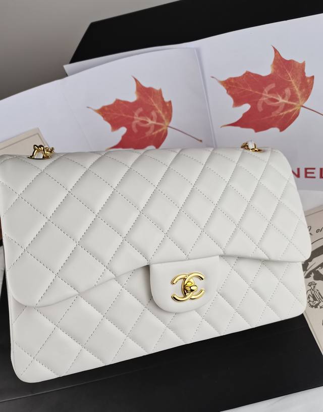 1113 White Sheepskin Gold Button Spot