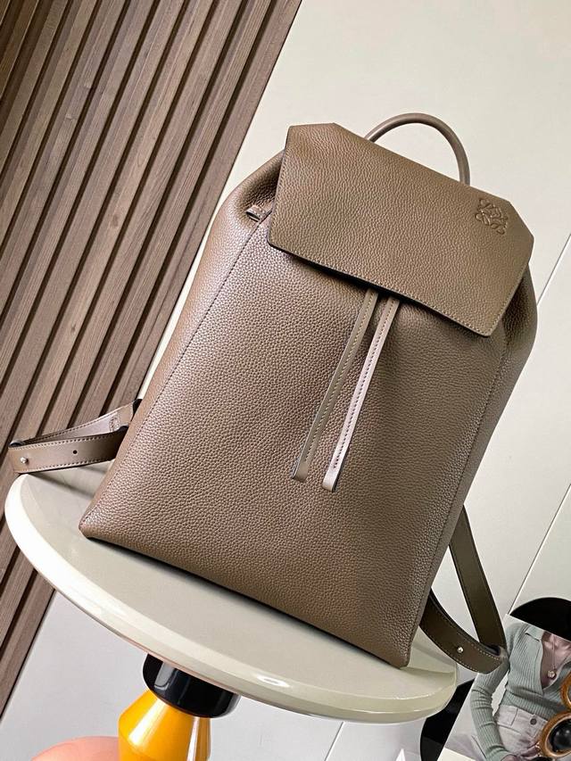 loewe Drawstring Backpack, Large Size, Grained Cowhide School Bag, New Model