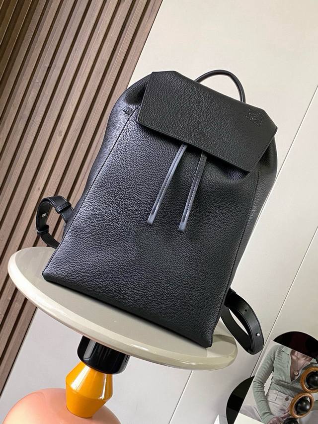 loewe Drawstring Backpack, Large Size, Grained Cowhide School Bag, New Model
