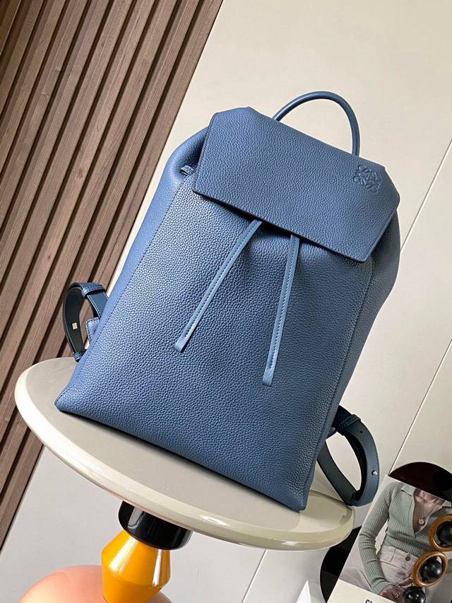 loewe Drawstring Backpack, Large Size, Grained Cowhide School Bag, New Model