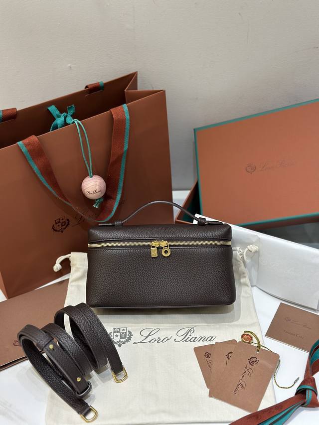 l19 Chocolate Color Gold Buckle New Version Extra Pocket L19 Series Handbag C