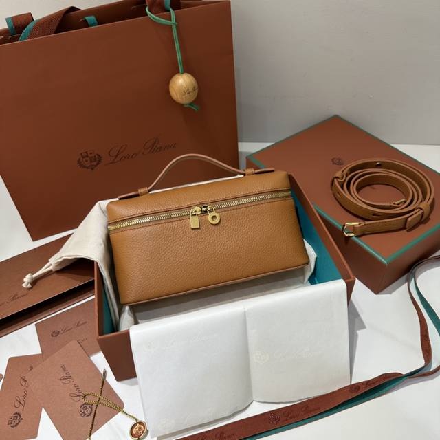 l19 Gold Brown Gold Buckle New Version Extra Pocket L19 Series Handbag Crossb
