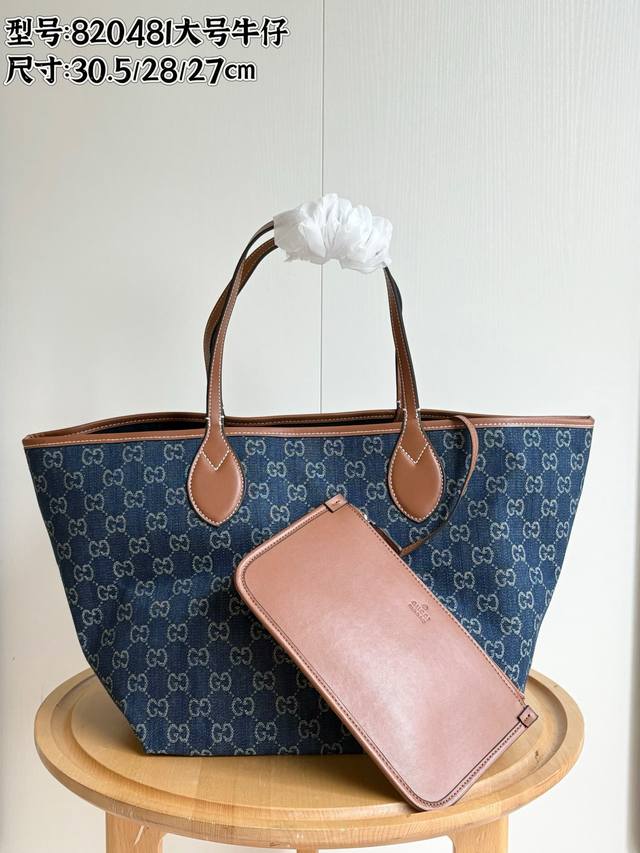 Real Shot# Model 820481 Large Size 30.5X 28Cmx 27Cm Gucci Totissima Series Combi