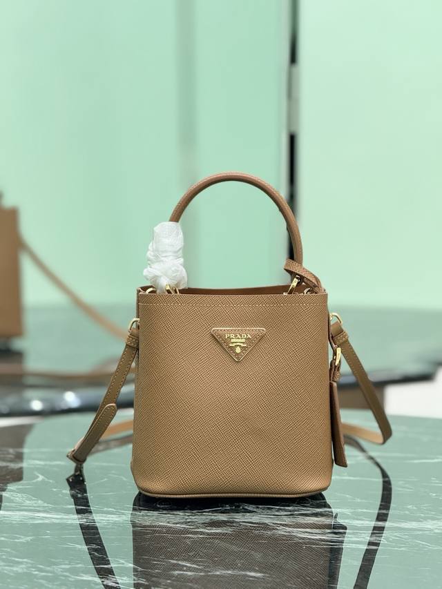 Genuine Classic Bucket Bag New Tag Saffiano Leather Material Leather Handles Det