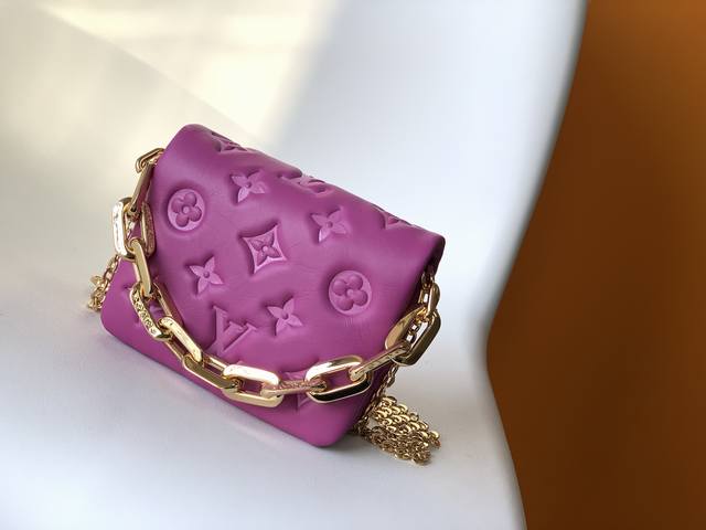 Top Original Single Home Real Shot Beltbag Chain Coussin M81127 Rose Red M81125