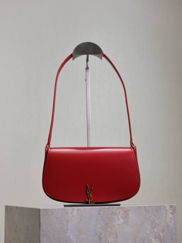 Red New Voltaire Mini Underarm Bag Half-Moon Shape Simple Design Unique Cassandr