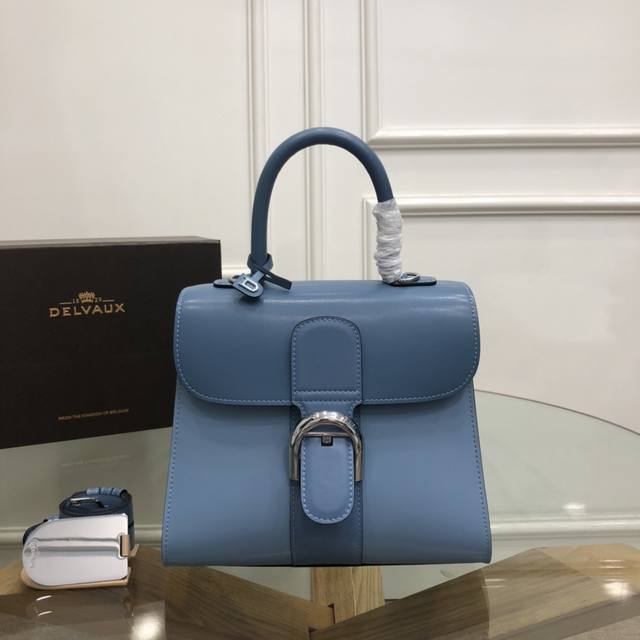 delvaux Autumn And Winter Brillant Camaeux-Denim Bag Series# Box Calf Leather