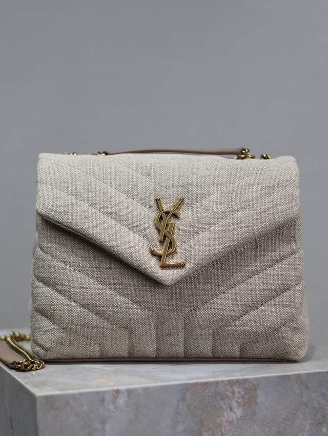 loulou 23Cm Apricot Leather With Cotton And Linen Y's Classic Hit, The Most P