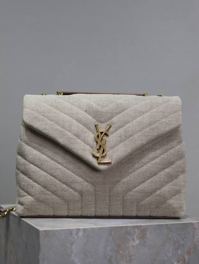 loulou 32Cm Apricot Leather With Cotton And Linen Y's Classic Hit, The Most P