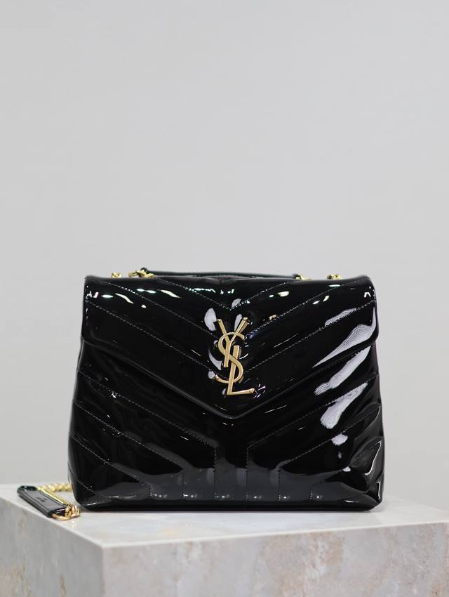 loulou 23Cm Black Patent Leather Y's Classic Hit, The Most Practical And Vers