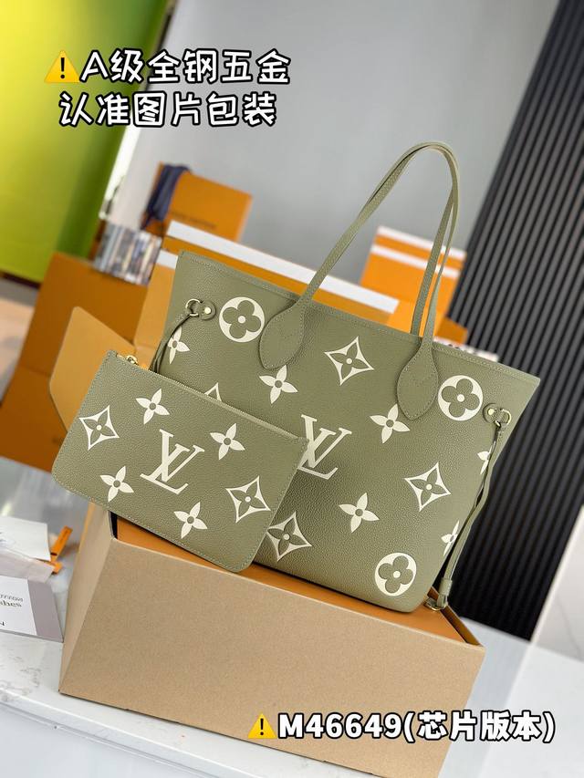 Super Mb Original Leather Neverfull Medium Handbag Model M46649 Material A+ Grad