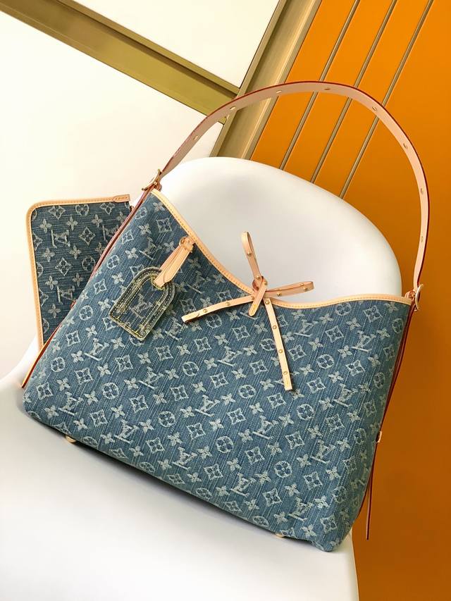 Top Original M46855 Blue Denim Jeans Launch The New Carryall Medium Handbag With