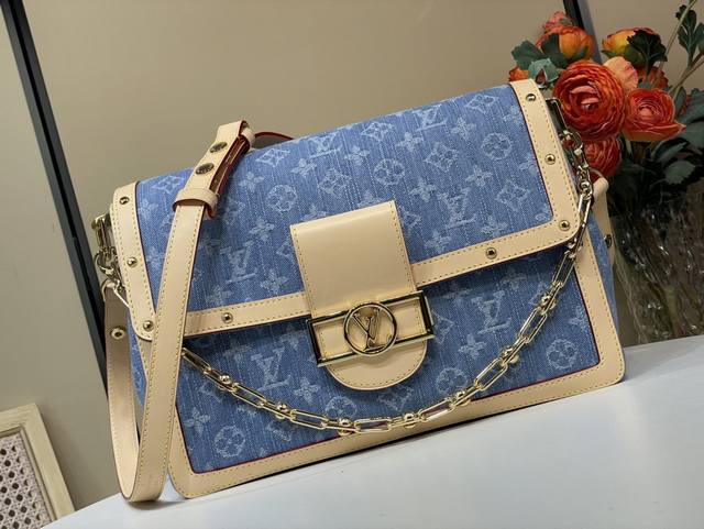 Top Original Replica Exclusive Real Shot Dauphine Soft Large Handbag M13319 Blue
