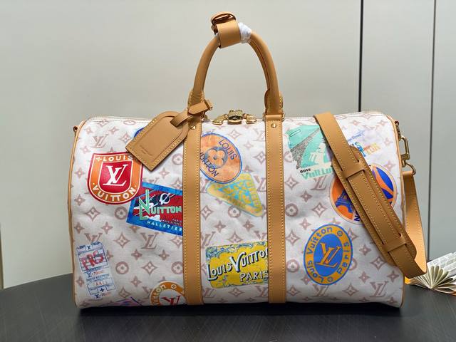 Factory Price P Top Original M14736 White Badge Travel Bag Keepall Bandouli Re 4