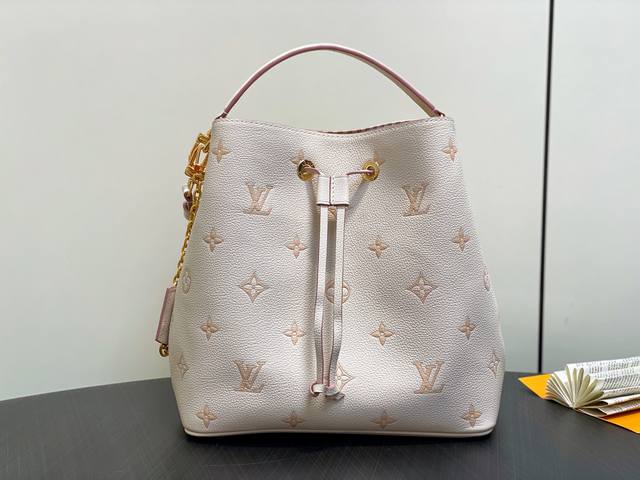 Factory Price P Top Original M14401 Cream Full Leather Bucket Bag N Ono Medium H