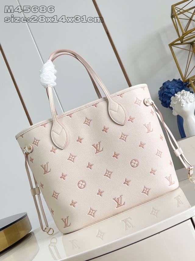 Factory Price P Top Original M45686 Cream Silk Screen M14285 This Neverfull Medi
