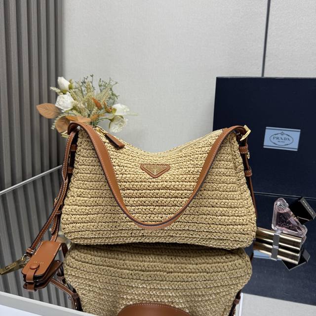 Top Original Straw Underarm Bag Small Size 1Bc229 This Pure Hand-Woven Underarm
