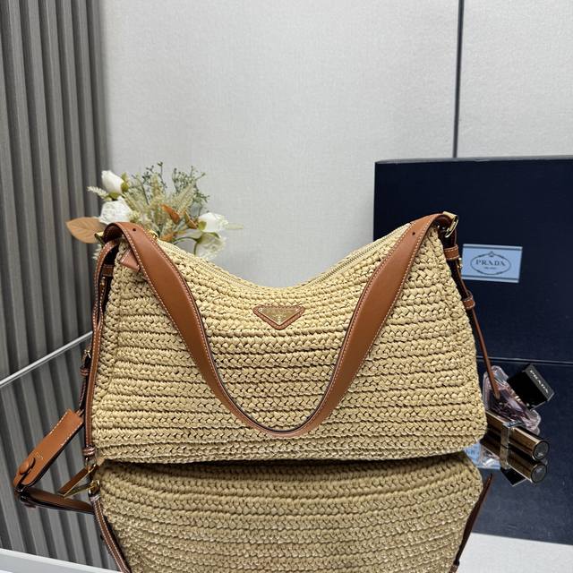 Top Original Straw Underarm Bag Large Size 1Bc228 This Pure Hand-Woven Underarm