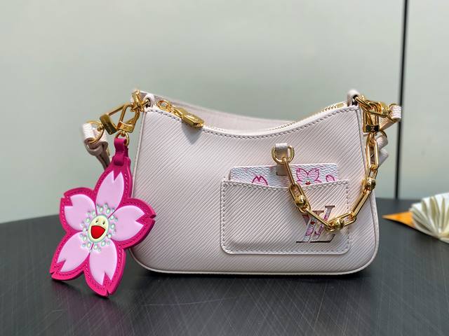 Original Boutique M13101 Pink Cherry Blossom Water Ripple Underarm Bag New For T