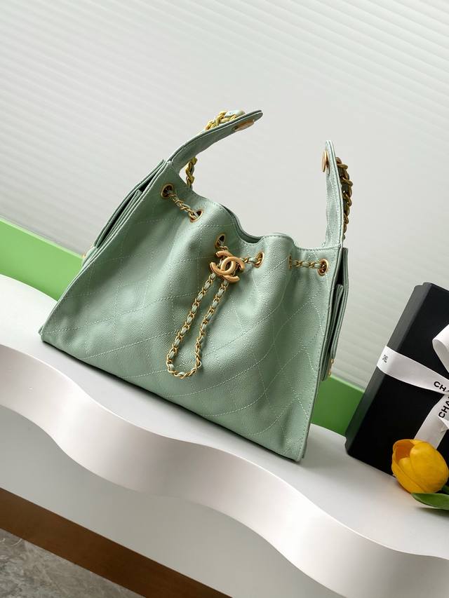 25C Ball Grain Leather Hip Hop Bag Chanel Hobo Underarm Bag Hippie Underarm B