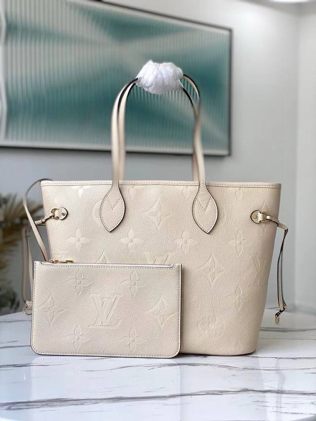 Top Layer Leather Overseas Top Original M45684 Cream White This Neverfull Medium