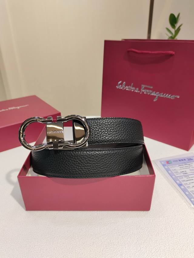 ferragamo Original Ferragamo Double-Sided Imported Leather From Italy With Pr