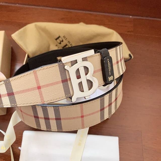 Burberry Original Quality Classic Rotating Buckle Series Men's Belt Imported Cal