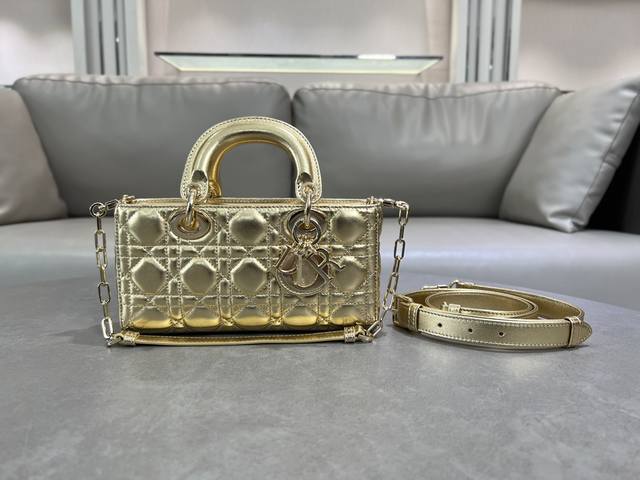 Top-Grade Original Lady D-Joy 22Cm Ancient Gold The New Lady D-Joy Handbag Inter
