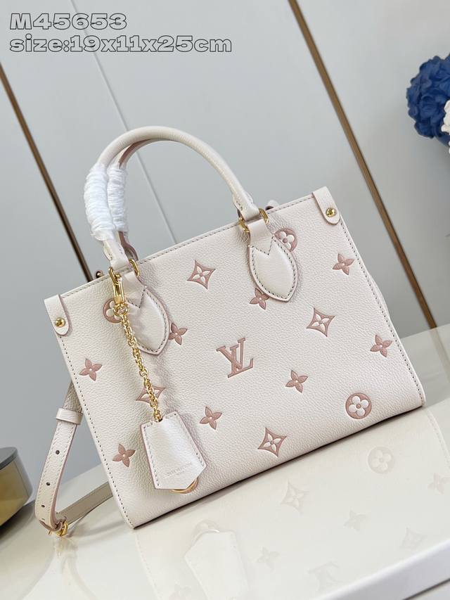 Original Leather Exclusive Real Shot M45653 Cream Silk Screen M 3 This Onthego S