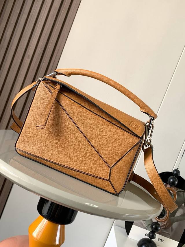 Original Leather Geometric Bag 24Cmpuzzle Handbag Original Imported Calfskin Pla