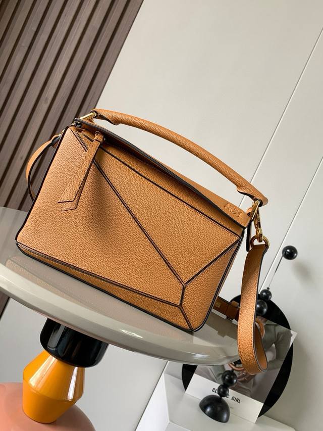Original Leather Geometric Bag 24Cmpuzzle Handbag Original Imported Calfskin Pla