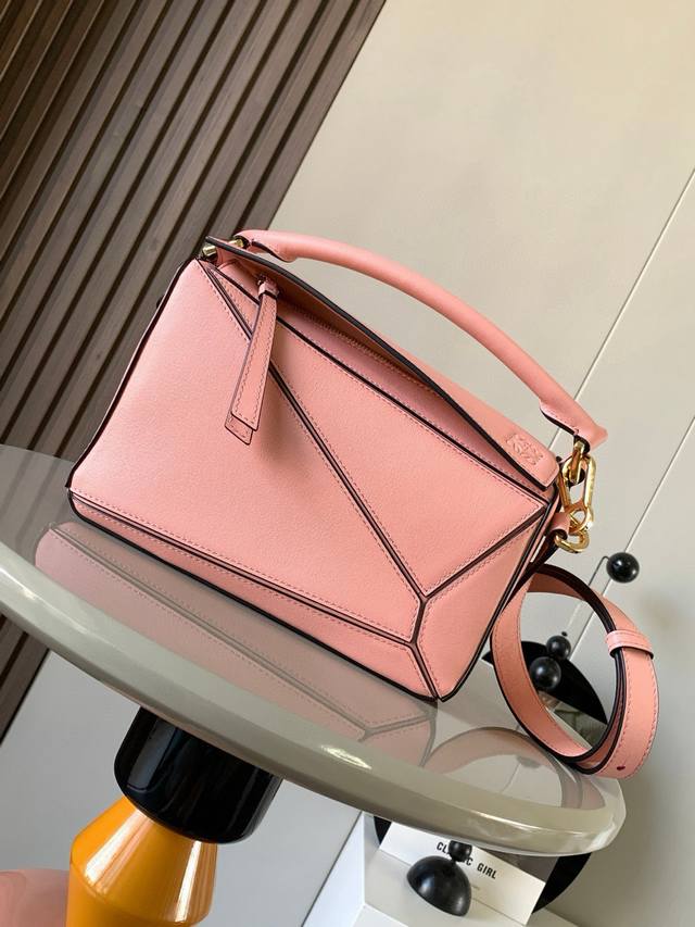 Original Leather Geometric Bag 24Cmpuzzle Handbag Original Imported Calfskin Pla