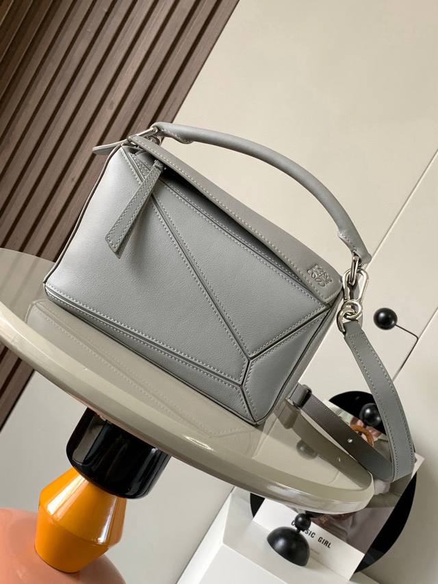 Original Leather Geometric Bag 24Cmpuzzle Handbag Original Imported Calfskin Pla