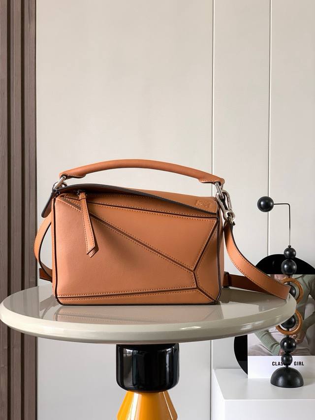 Original Leather Geometric Bag 24Cmpuzzle Handbag Original Imported Calfskin Pla