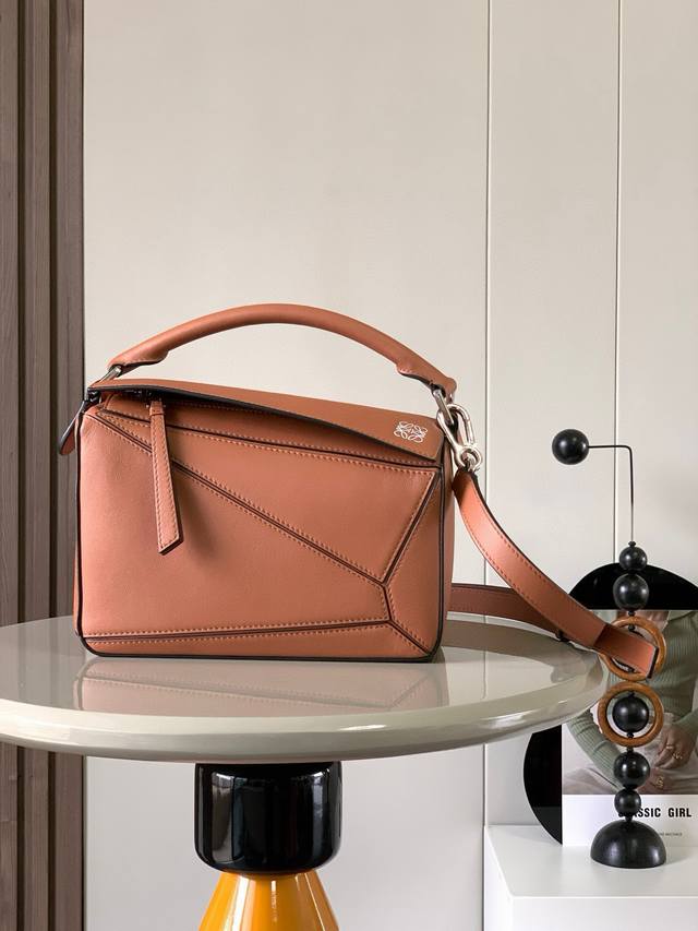 Original Leather Geometric Bag 24Cmpuzzle Handbag Original Imported Calfskin Pla