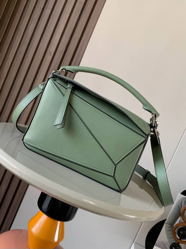 Original Leather Geometric Bag 24Cmpuzzle Handbag Original Imported Calfskin Pla