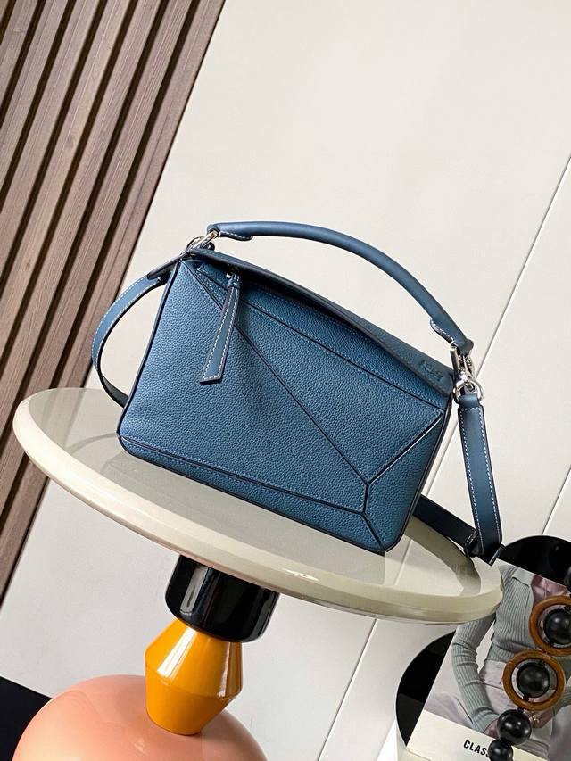 Original Leather Geometric Bag 24Cmpuzzle Handbag Original Imported Calfskin Pla