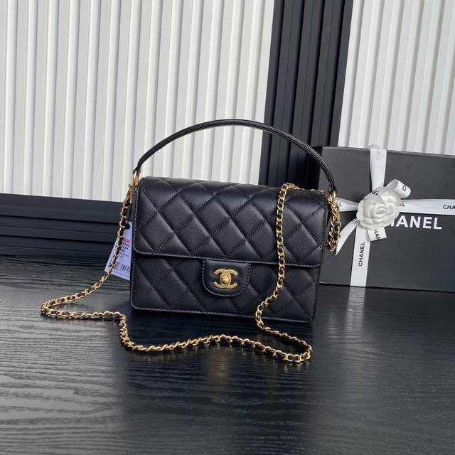 chane124K Classic Flap Bag As5166 Full Of Retro Style Grained Calfskin Hand-H