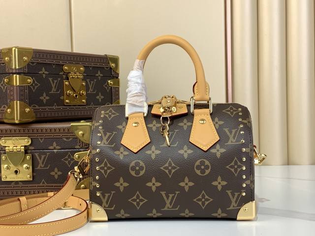 Top Original Speedy 20 Handbag M13146 Old Flower Rivet Show Model Lv Pillow This