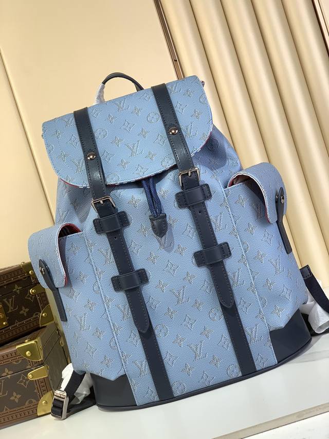Top Original Christopher Medium Backpack M14676 Blue Colorblock This Christopher